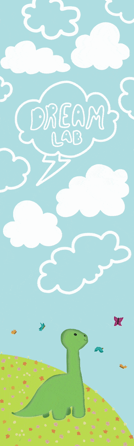 lenticular Dream Lab 2026 bookmark; logo by Kayleigh Voss